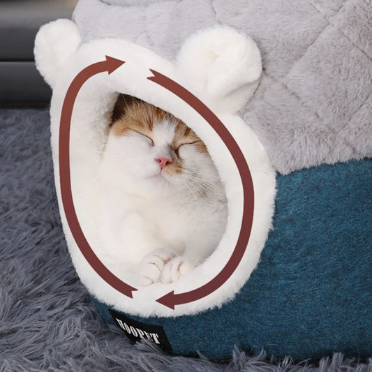 Cat Bed House Soft Plush Kennel Puppy Cushion Small Dogs Cats Nest Winter Warm Sleeping Pet Dog Bed P