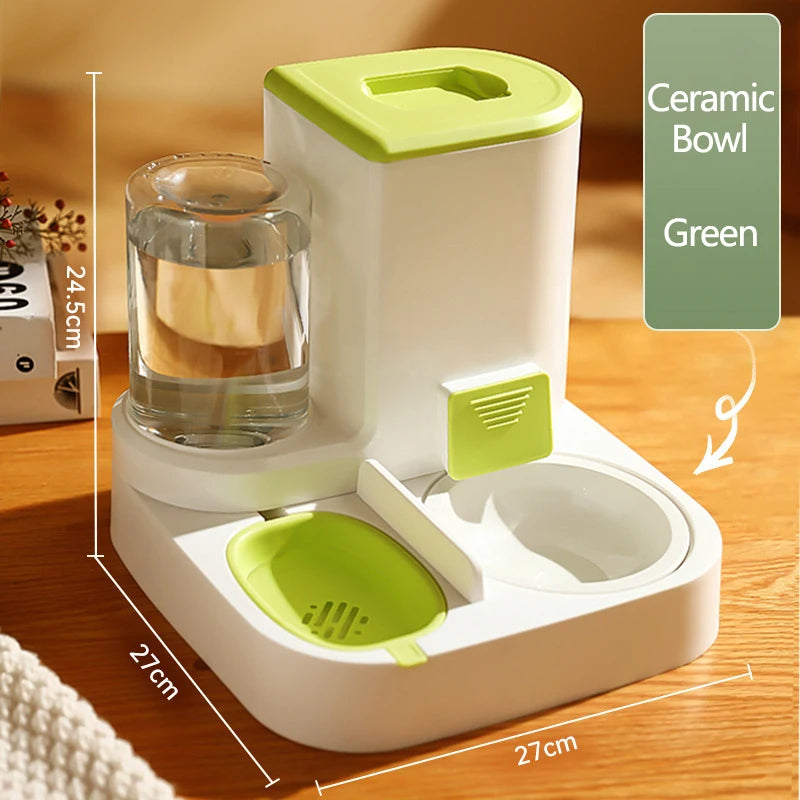 Pet Cat Automatic Feeder Drinking Water Large