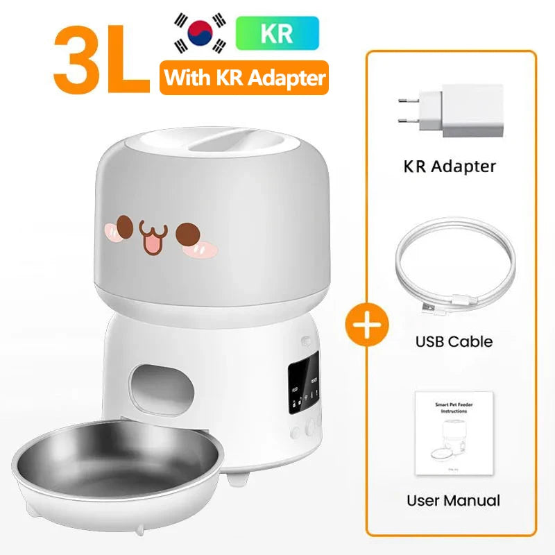 Automatic Cat Feeder 3L Smart Pet Food Dispenser WiFi Button Auto Dog Feeder For Cats Pets Remote Control Feeding Supply