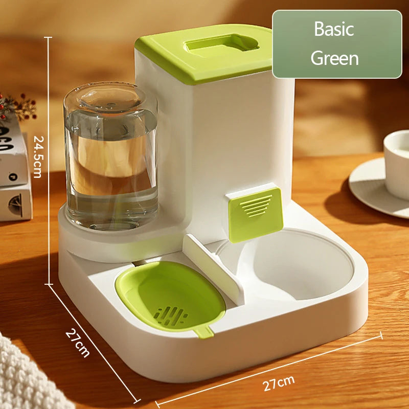Pet Cat Automatic Feeder Drinking Water Large
