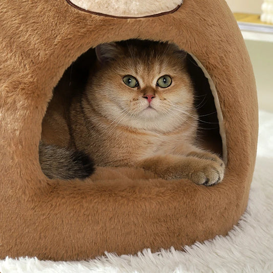 Cats House Dogs Bed Indoor Sleeping Bed Soft Cat Cave Winter Warm Kitten Nest