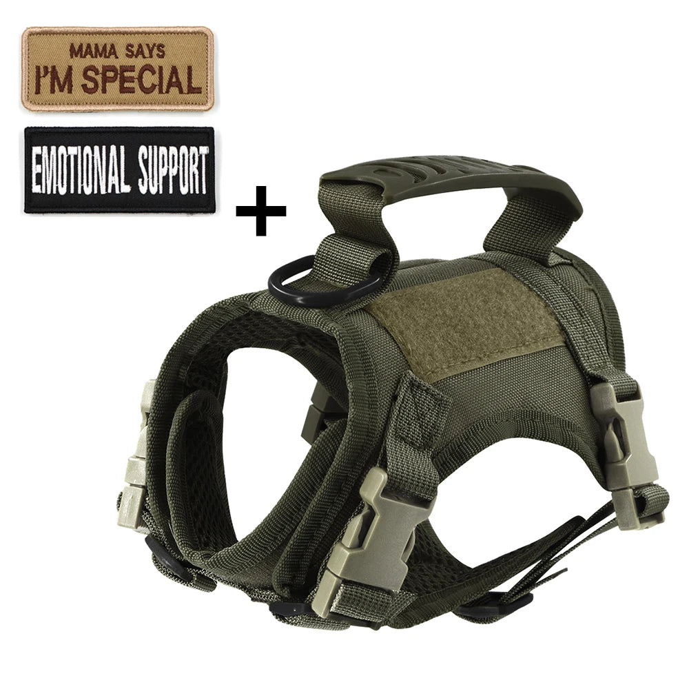 Tactical Cat Harness with 2 Patches Stickers For Puppy Vest Military Harnesses Service Small Dog Working Training Accessories