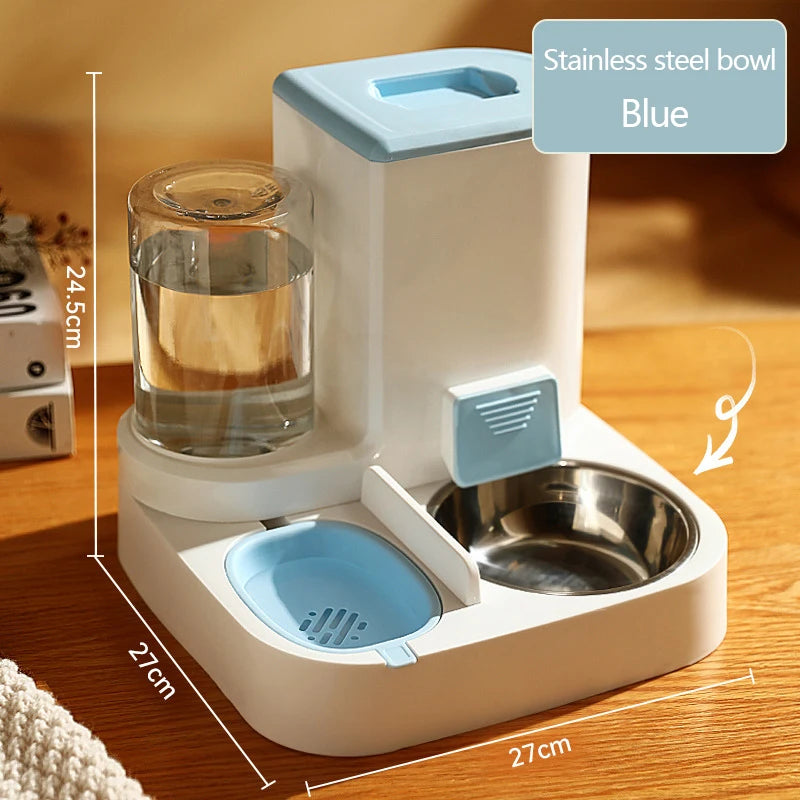 Pet Cat Automatic Feeder Drinking Water Large
