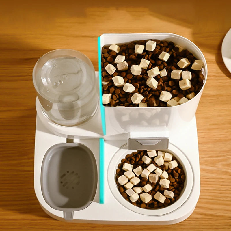 Pet Cat Automatic Feeder Drinking Water Large