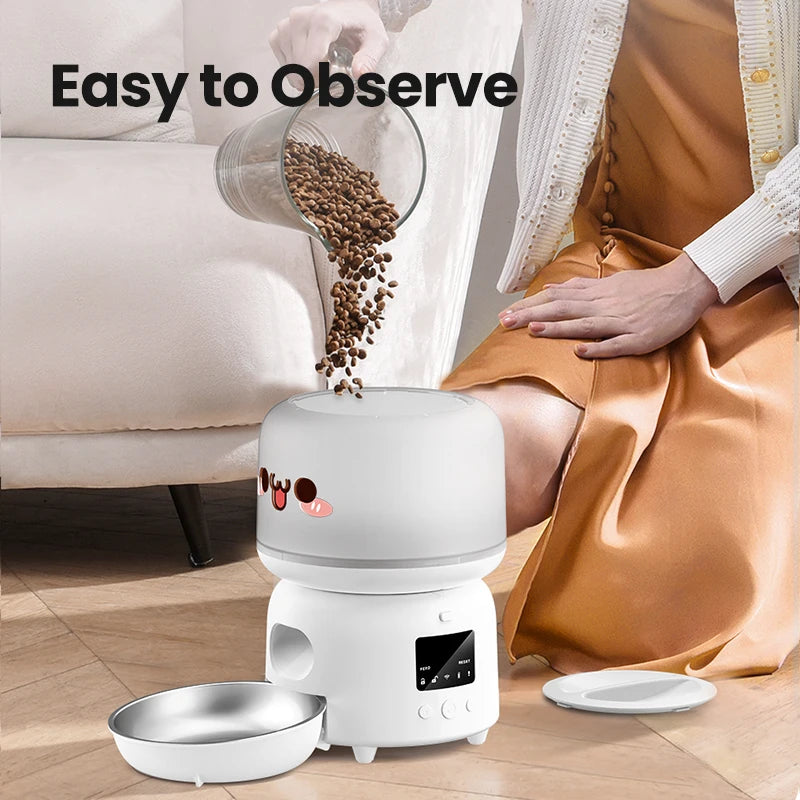 Automatic Cat Feeder 3L Smart Pet Food Dispenser WiFi Button Auto Dog Feeder For Cats Pets Remote Control Feeding Supply