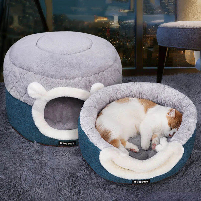 Cat Bed House Soft Plush Kennel Puppy Cushion Small Dogs Cats Nest Winter Warm Sleeping Pet Dog Bed P