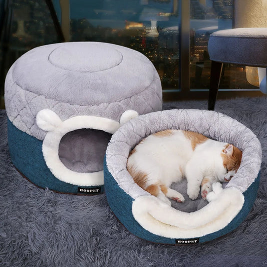 Cat Bed House Soft Plush Kennel Puppy Cushion Small Dogs Cats Nest Winter Warm Sleeping Pet Dog Bed P