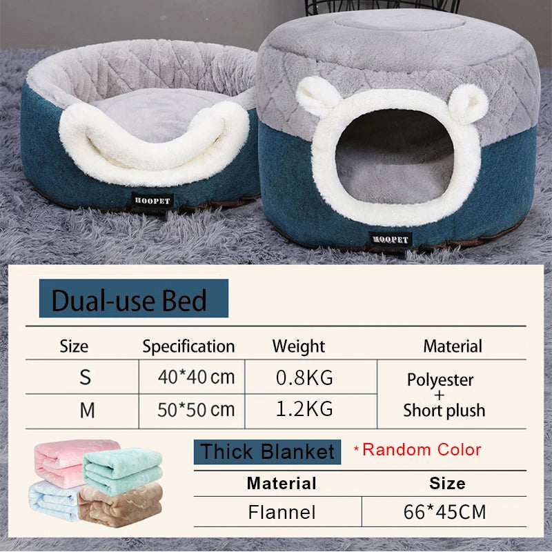 Cat Bed House Soft Plush Kennel Puppy Cushion Small Dogs Cats Nest Winter Warm Sleeping Pet Dog Bed P