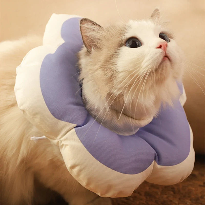 Cat Flower Elizabeth Cotton Neck Pet Collar  Neck Cone Beauty Head Cover