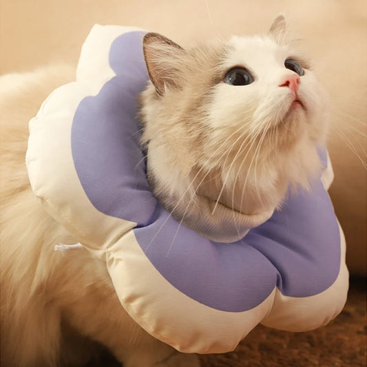 Cat Flower Elizabeth Cotton Neck Pet Collar  Neck Cone Beauty Head Cover