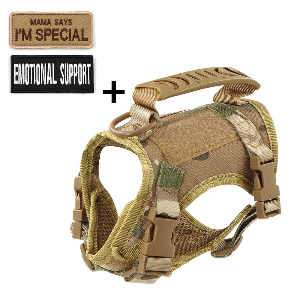 Tactical Cat Harness with 2 Patches Stickers For Puppy Vest Military Harnesses Service Small Dog Working Training Accessories