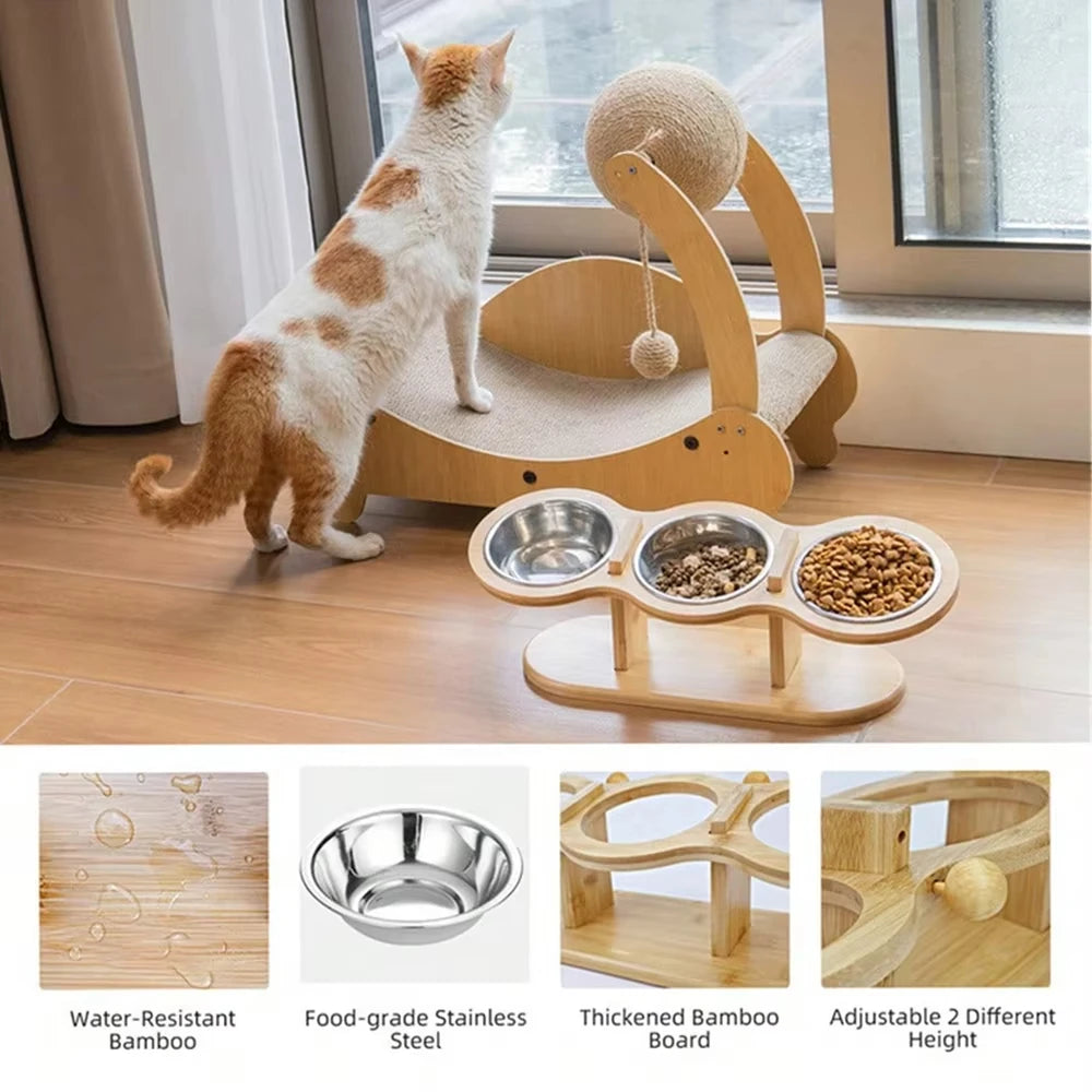 3 elevated cat bowls tilted anti-vomiting iron bowl elevated cat food bowl for food and water