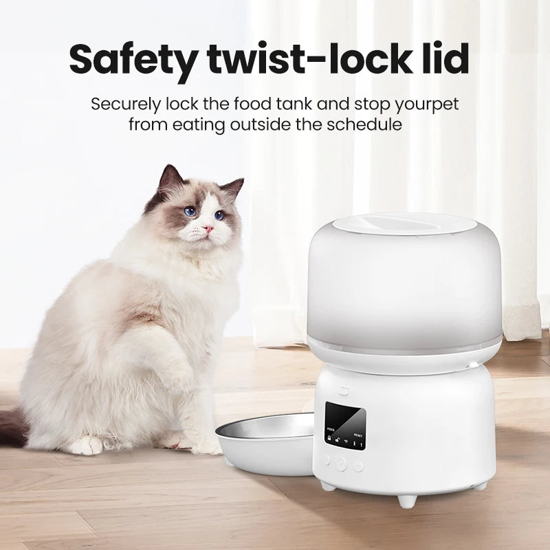 Automatic Cat Feeder 3L Smart Pet Food Dispenser WiFi Button Auto Dog Feeder For Cats Pets Remote Control Feeding Supply