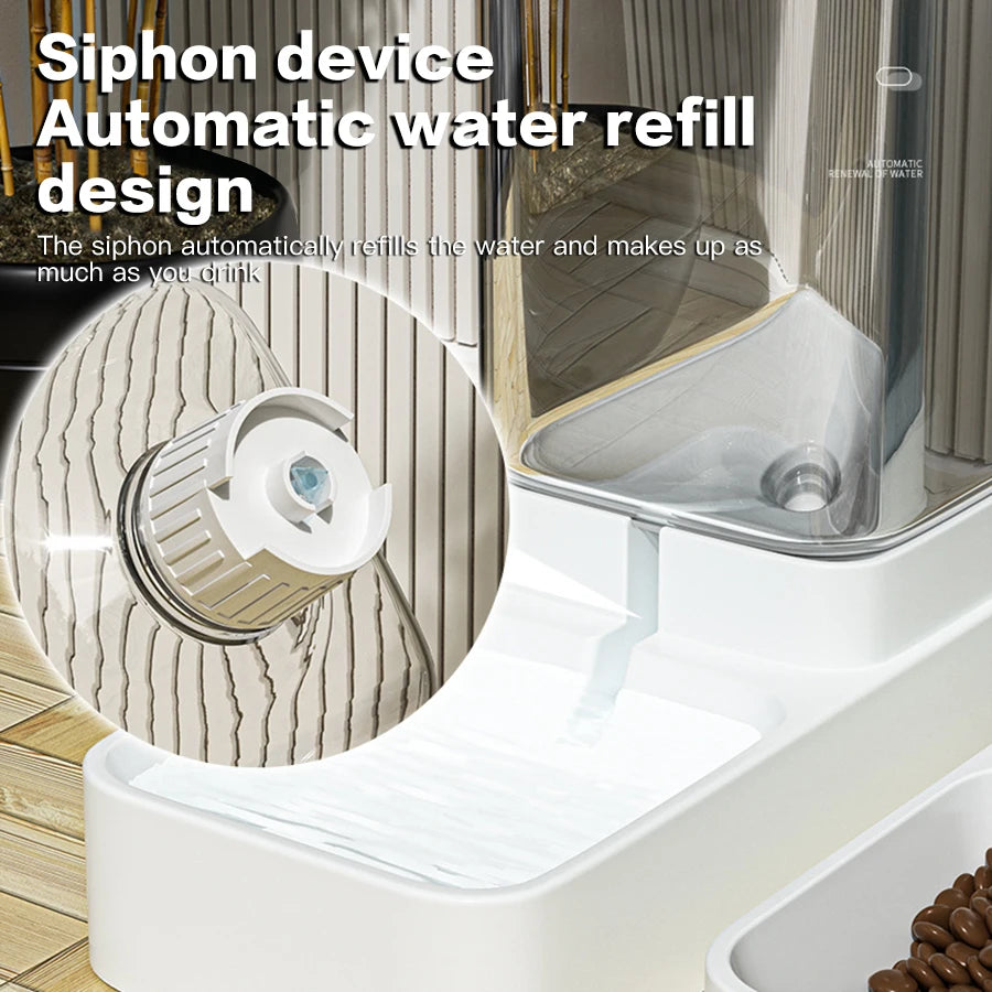 Automatic Cat Feeder & Water Dispenser with Gravity Food Storage  for Cats and Dogs