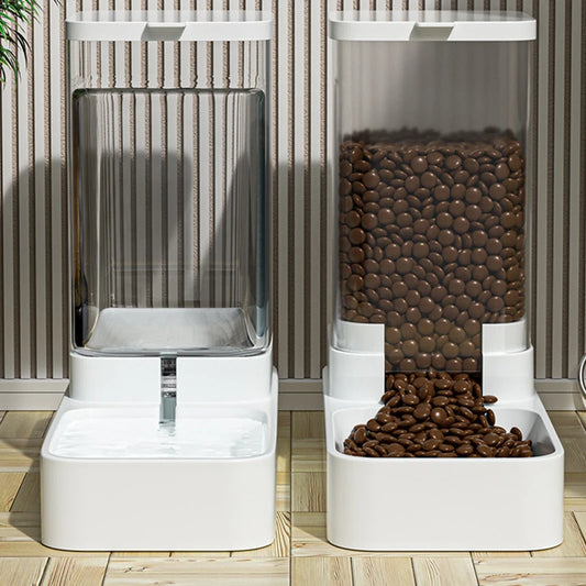 Automatic Cat Feeder & Water Dispenser with Gravity Food Storage  for Cats and Dogs