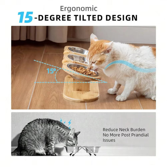 3 elevated cat bowls tilted anti-vomiting iron bowl elevated cat food bowl for food and water