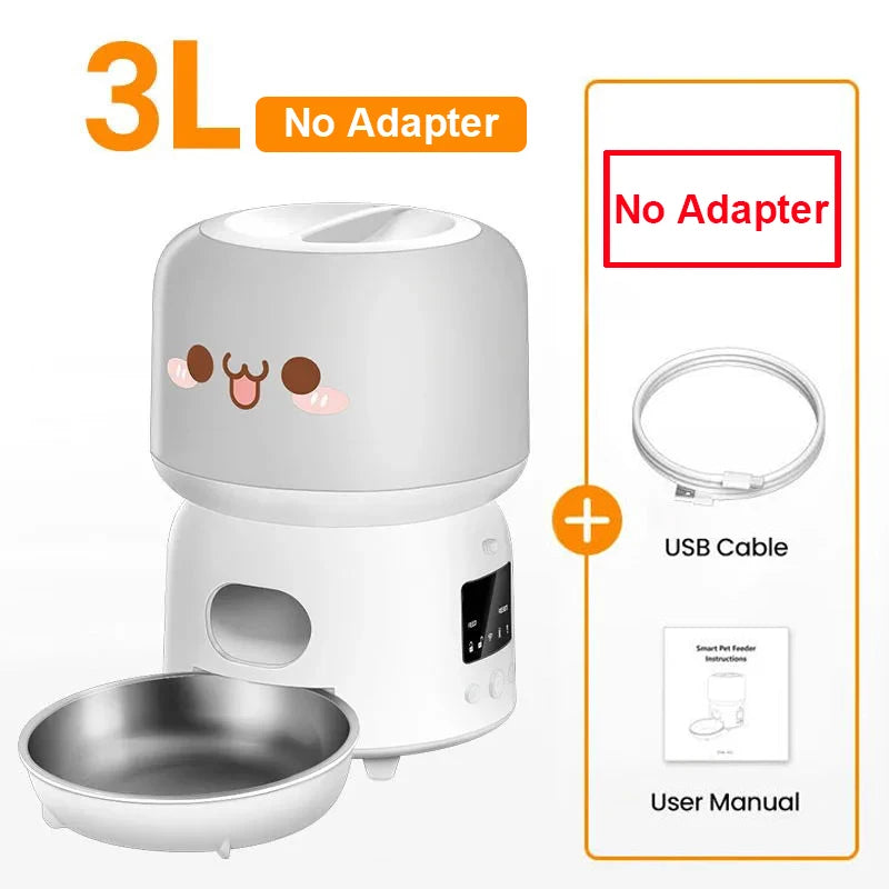 Automatic Cat Feeder 3L Smart Pet Food Dispenser WiFi Button Auto Dog Feeder For Cats Pets Remote Control Feeding Supply
