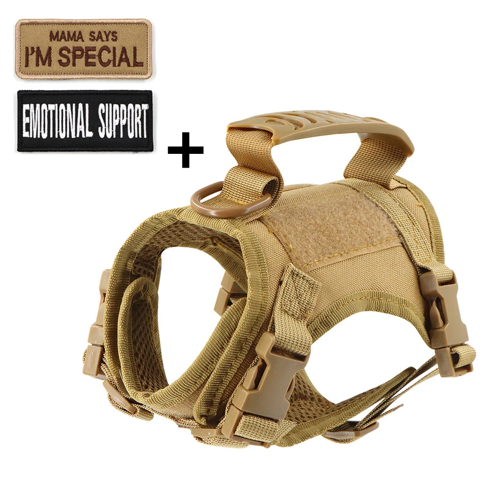 Tactical Cat Harness with 2 Patches Stickers For Puppy Vest Military Harnesses Service Small Dog Working Training Accessories