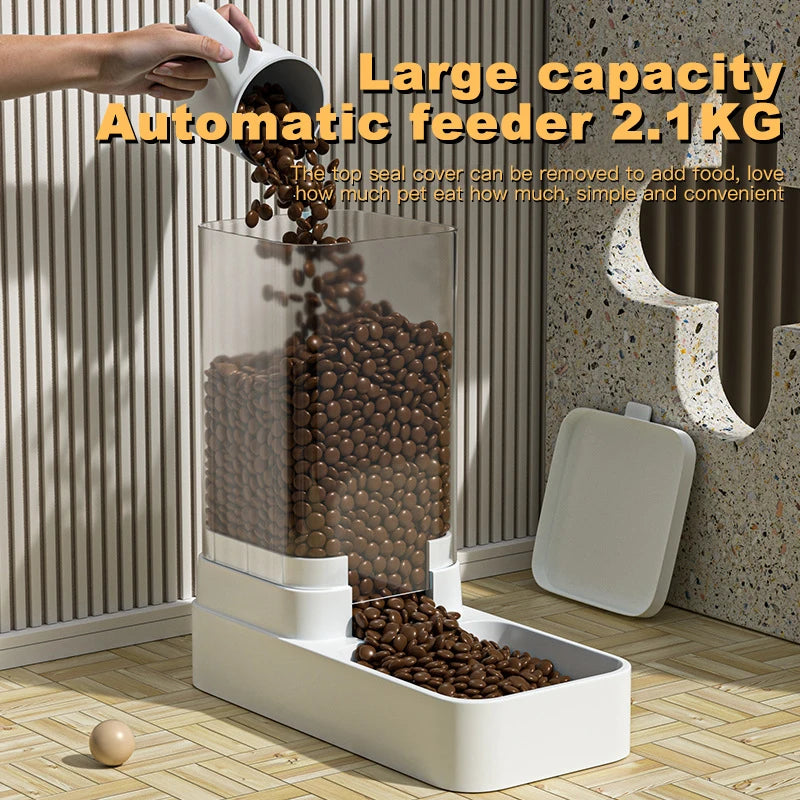 Automatic Cat Feeder & Water Dispenser with Gravity Food Storage  for Cats and Dogs