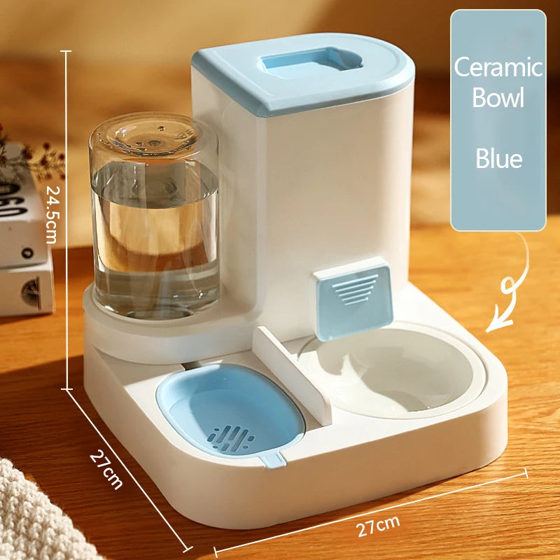 Pet Cat Automatic Feeder Drinking Water Large