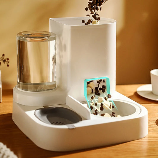Pet Cat Automatic Feeder Drinking Water Large