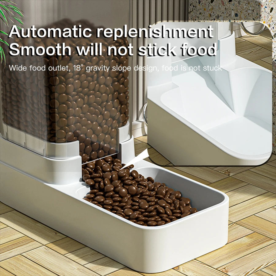 Automatic Cat Feeder & Water Dispenser with Gravity Food Storage  for Cats and Dogs