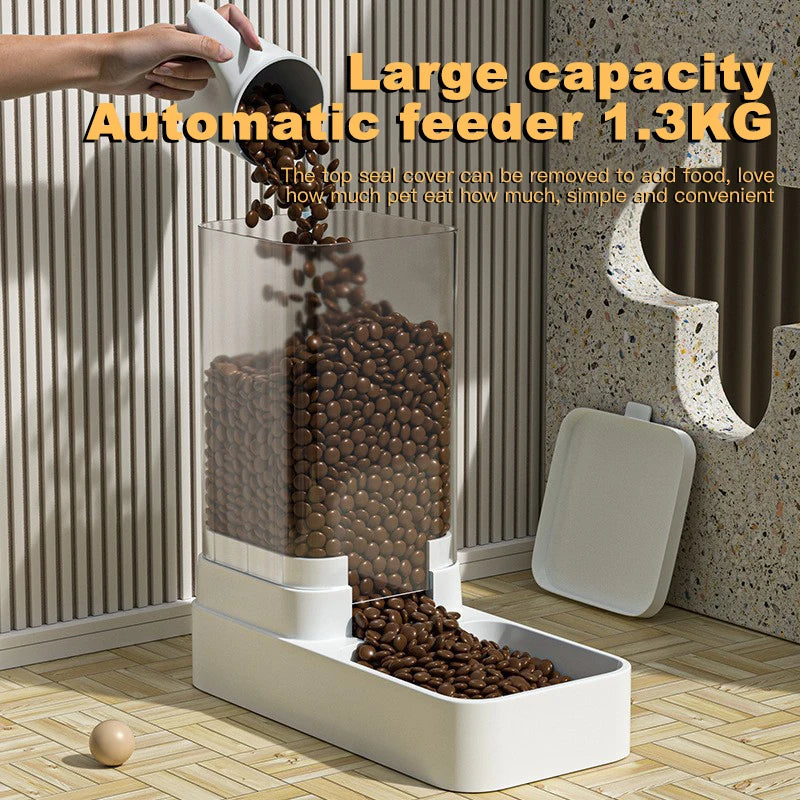 Automatic Cat Feeder & Water Dispenser with Gravity Food Storage  for Cats and Dogs
