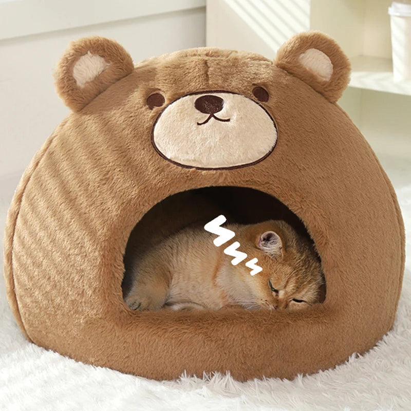 Cats House Dogs Bed Indoor Sleeping Bed Soft Cat Cave Winter Warm Kitten Nest