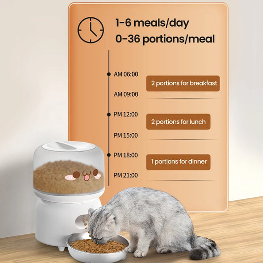 Automatic Cat Feeder 3L Smart Pet Food Dispenser WiFi Button Auto Dog Feeder For Cats Pets Remote Control Feeding Supply