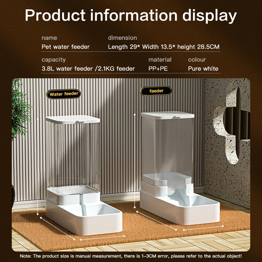 Automatic Cat Feeder & Water Dispenser with Gravity Food Storage  for Cats and Dogs