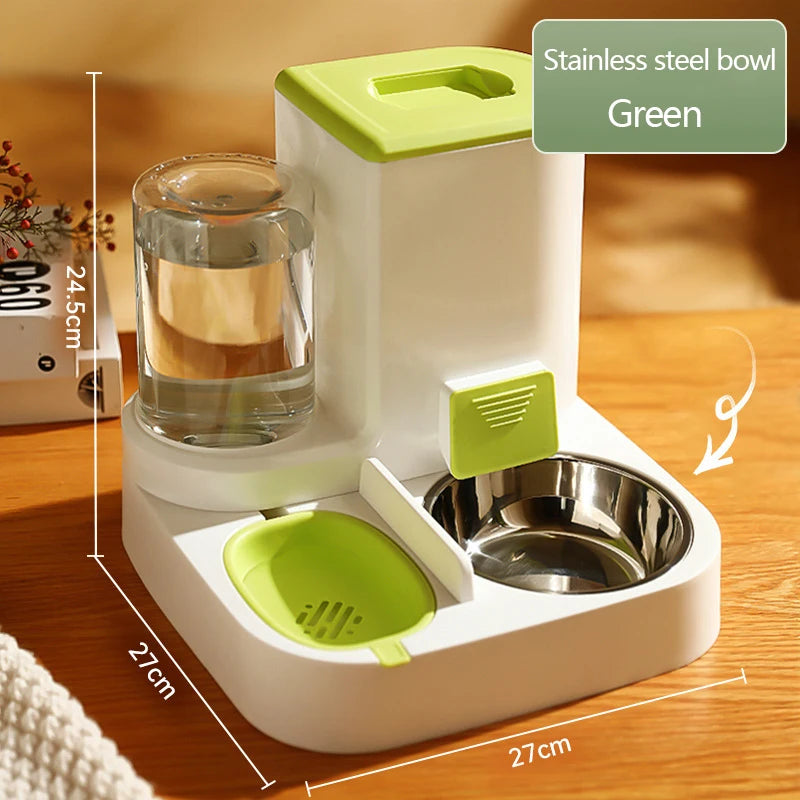Pet Cat Automatic Feeder Drinking Water Large