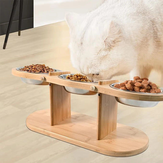 3 elevated cat bowls tilted anti-vomiting iron bowl elevated cat food bowl for food and water