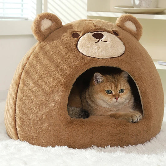 Cats House Dogs Bed Indoor Sleeping Bed Soft Cat Cave Winter Warm Kitten Nest