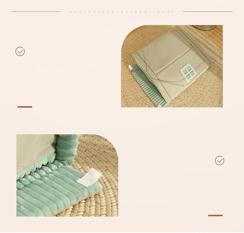 Closed Dog House Winter Windproof Nest for Dogs Cats with Door Curtain Outdoor Portable Tent